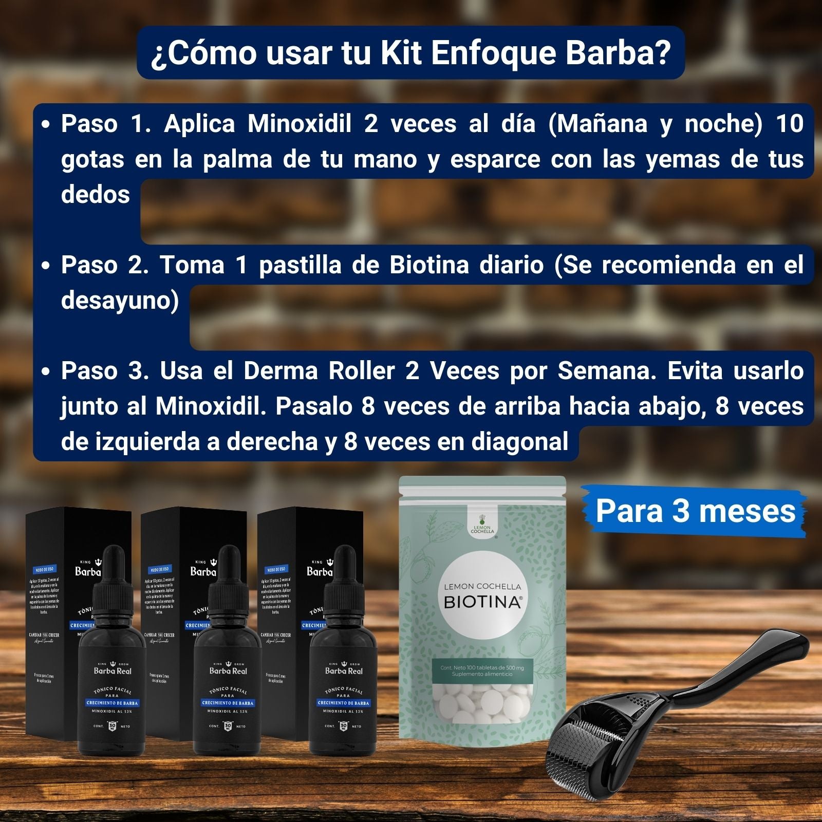 Kit Enfoque Barba | Para Crecimiento de Barba; Ideal para iniciar