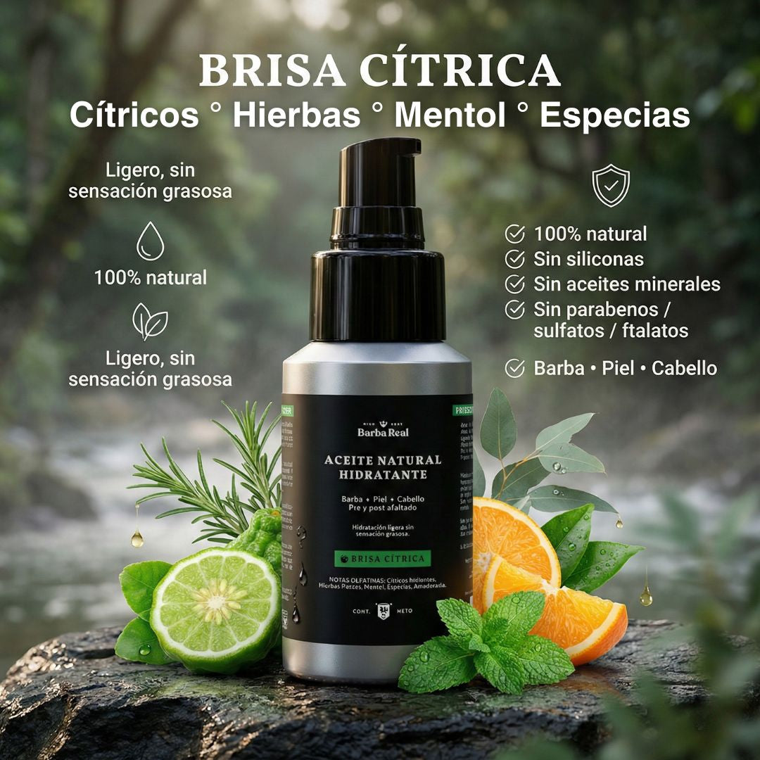 Aceite Natural Hidratante | Barba-Cabello-Piel- Pre y Post Afeitado