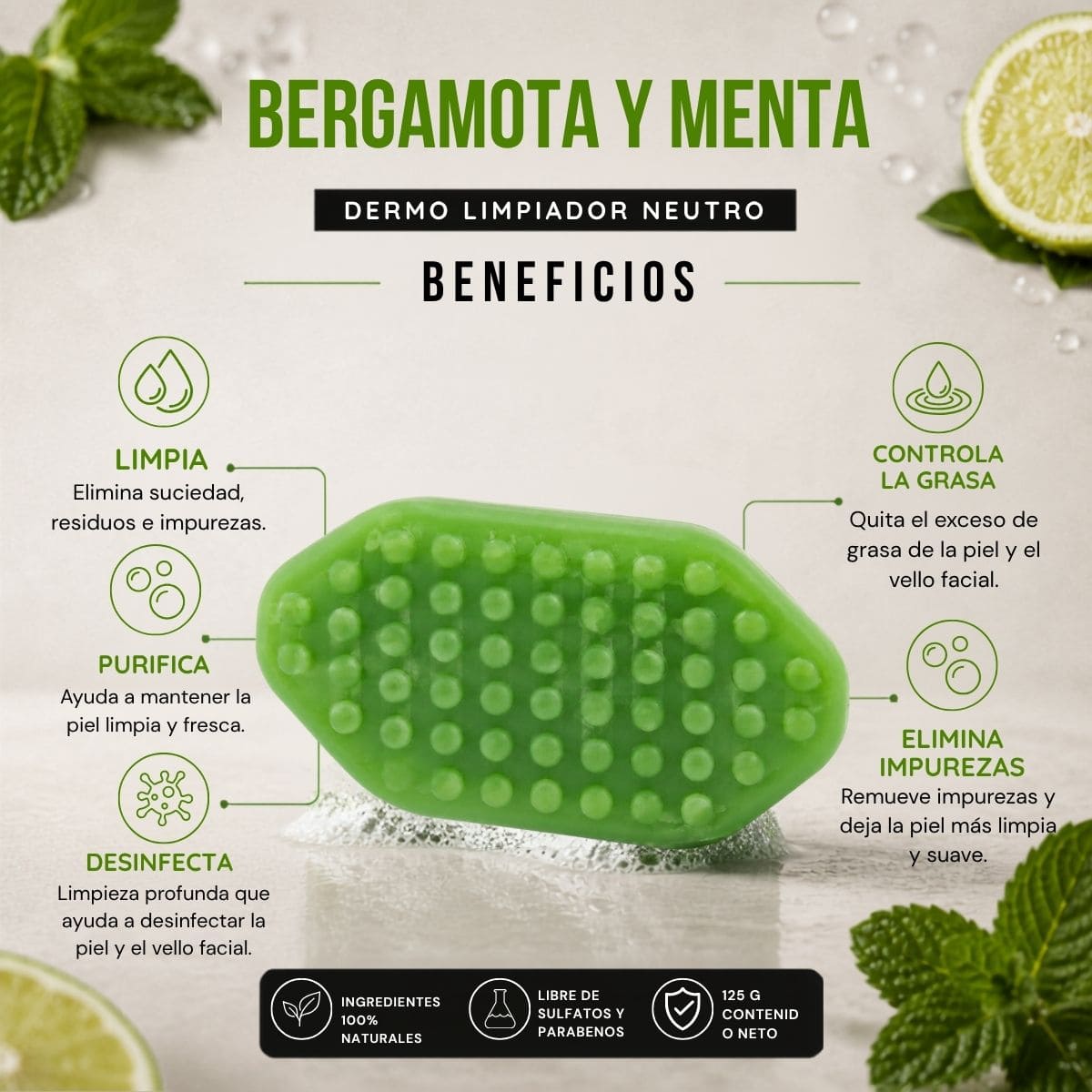 Jabón de Bergamota y menta - BarbaReal