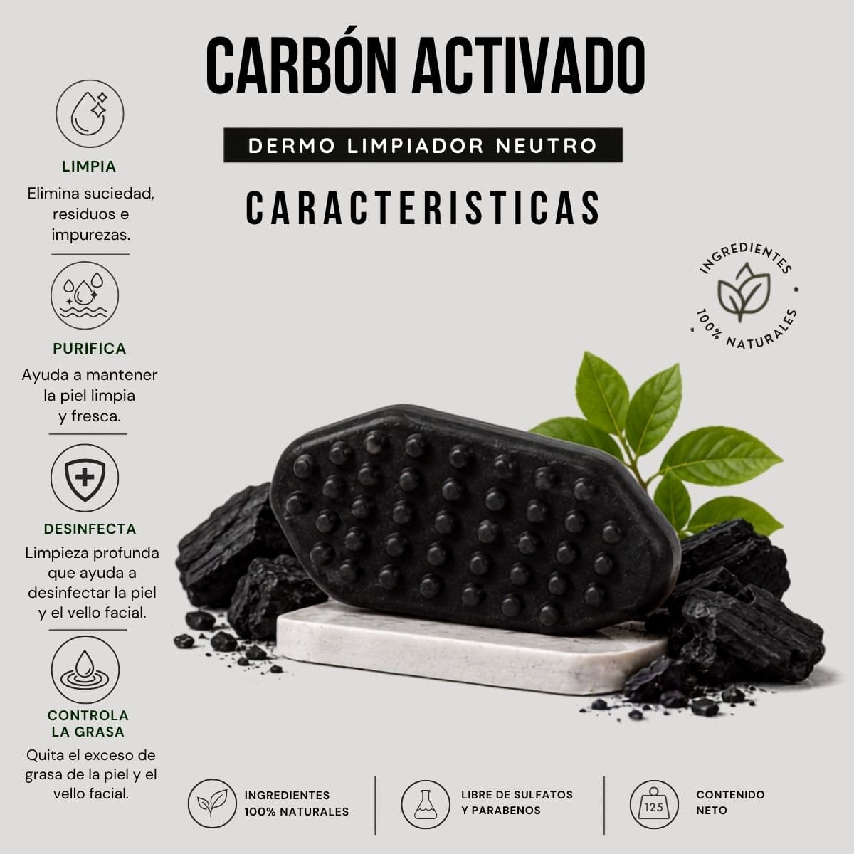 Jabón de Carbón Activado - BarbaReal