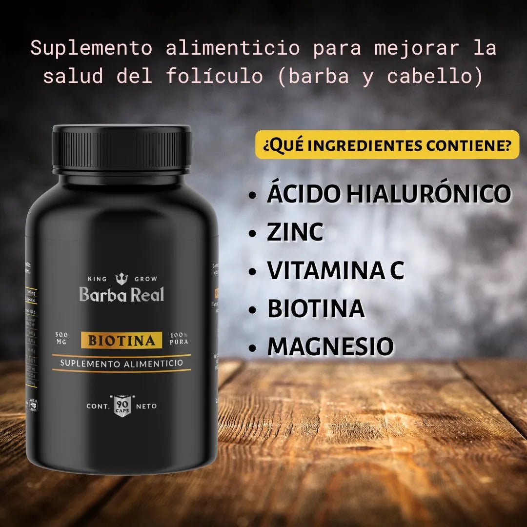 Kit Barba Real | 2 Minoxidil al 20% +Biotina + Derma | El kit más Completo para crecimiento de Barba - BarbaReal