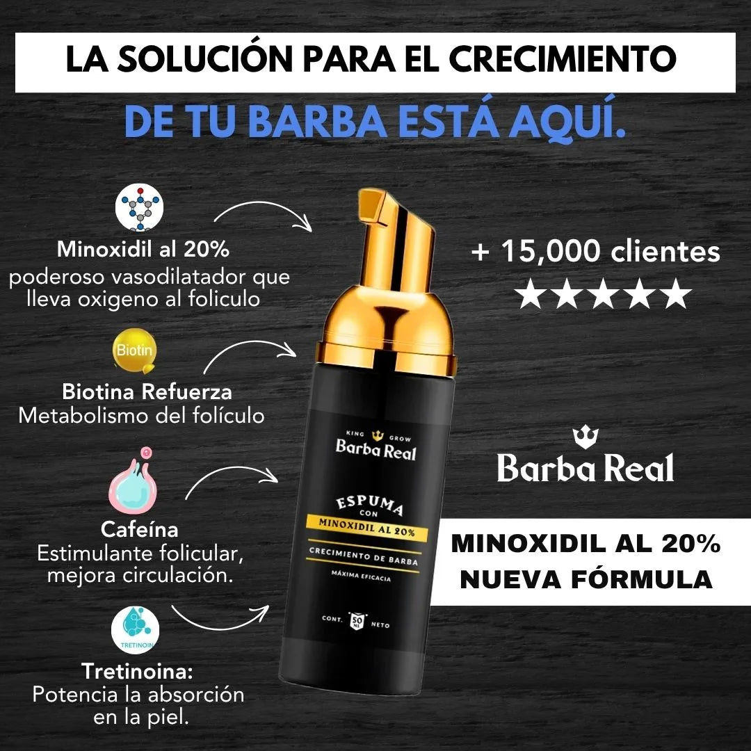 Kit Barba Real - Minoxidil al 20% +Biotina y Derma - BarbaReal