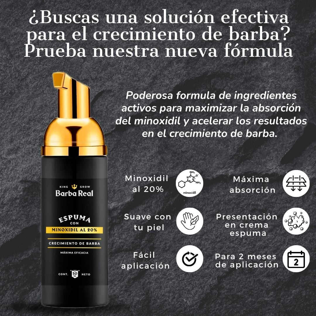 Kit Barba Real - Minoxidil al 20% +Biotina y Derma - BarbaReal