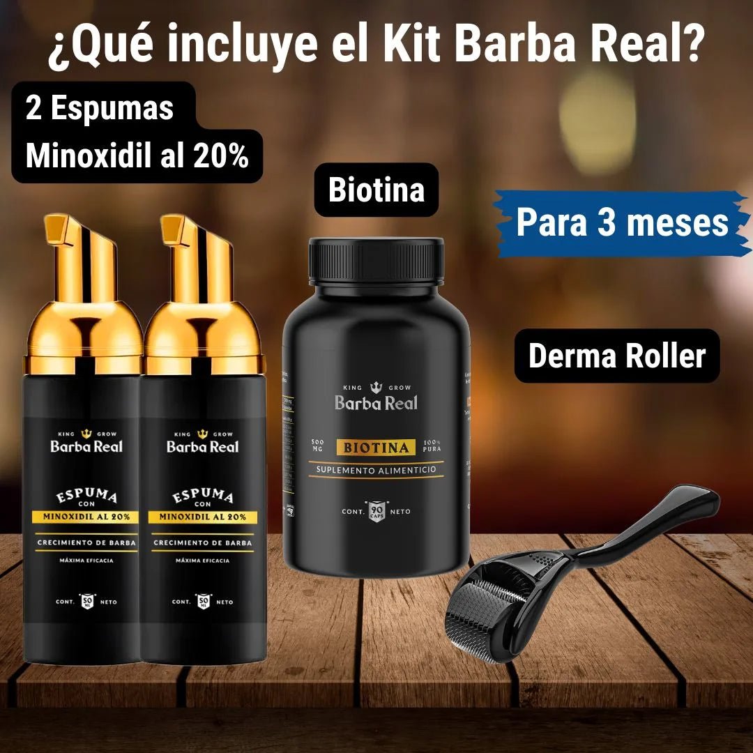 Kit Barba Real - Minoxidil al 20% +Biotina y Derma - BarbaReal