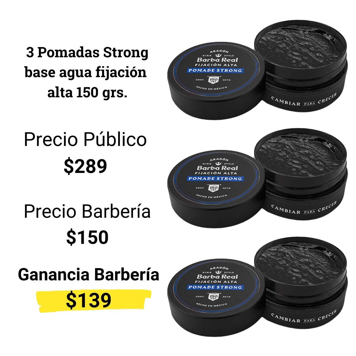 Kit Barber peinado | 12 pomadas para estilizar Cabello - BarbaReal