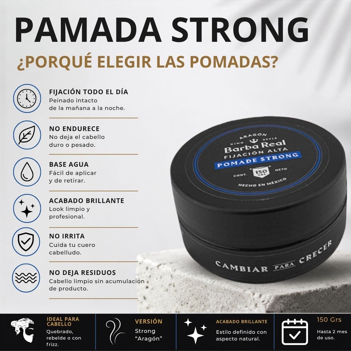 Kit Estilo | 4 Pomadas para estlizar Cabello 150 grs - BarbaReal