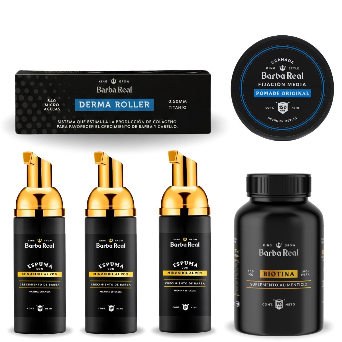 Pack Full Barba con Minoxidil al 20% + Derma Roller - BarbaReal