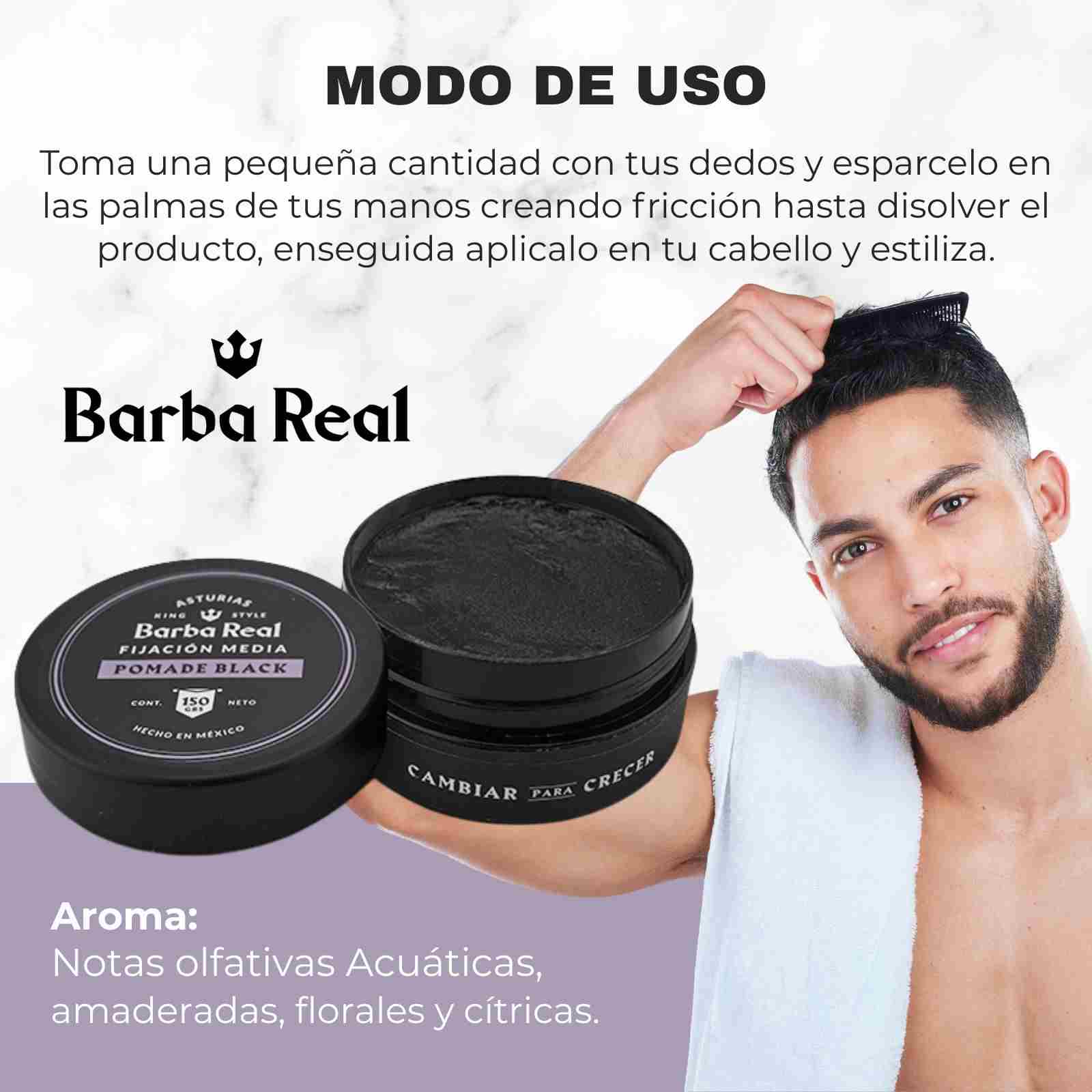 Pomade Black "Asturias" - BarbaReal