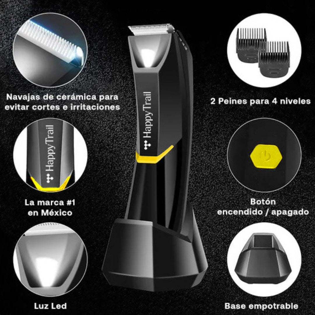 Recortadora Vello corporal | Happy Trail Recargable e impermeable - BarbaReal