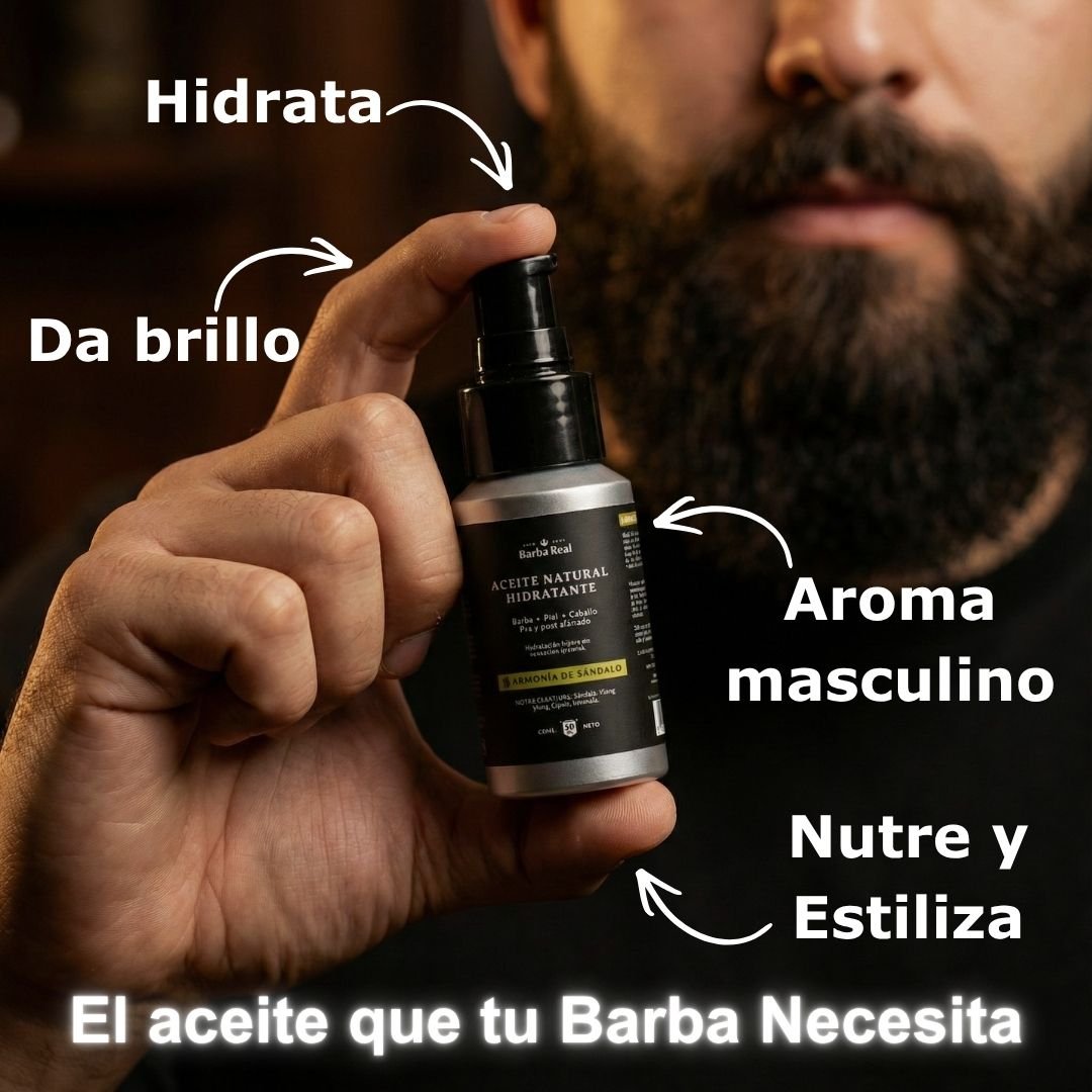 Aceite Natural Hidratante | Barba - Cabello - Piel - Pre y Post Afeitado - BarbaReal