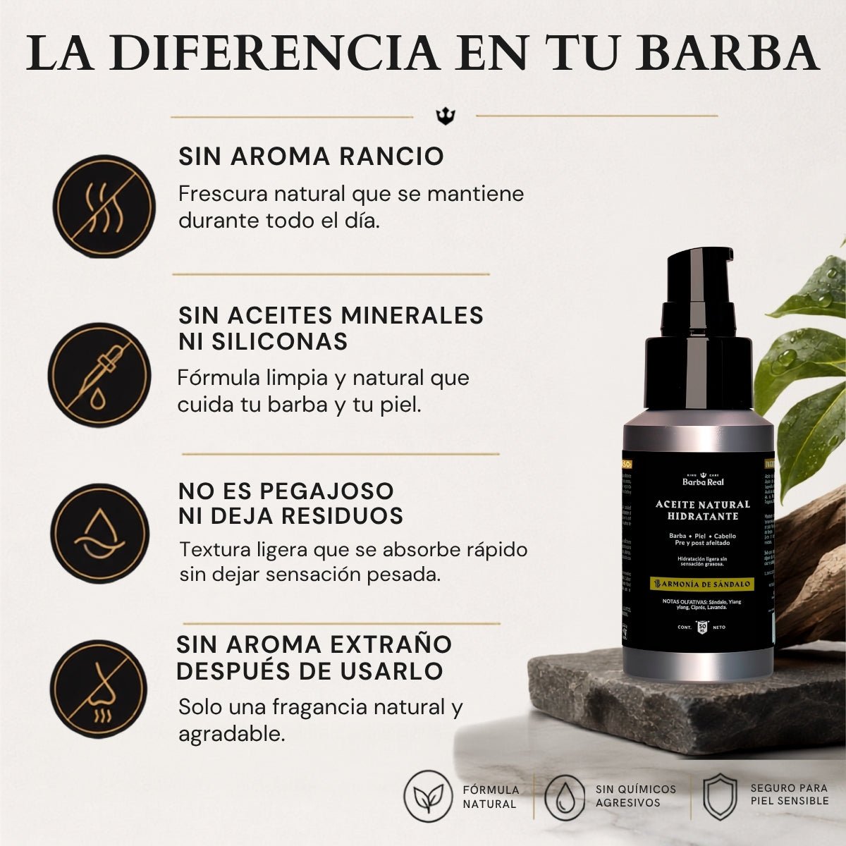 Aceite Natural Hidratante | Barba-Cabello-Piel- Pre y Post Afeitado - BarbaReal