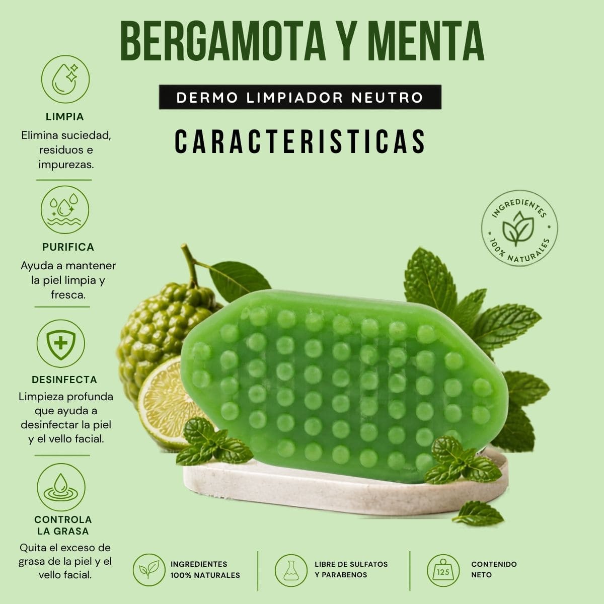 Jabón de Bergamota y menta - BarbaReal
