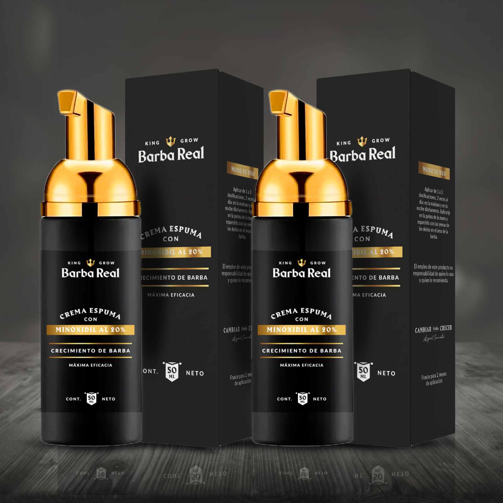 Kit 2 Minoxidil al 20% - Crema/espuma - BarbaReal