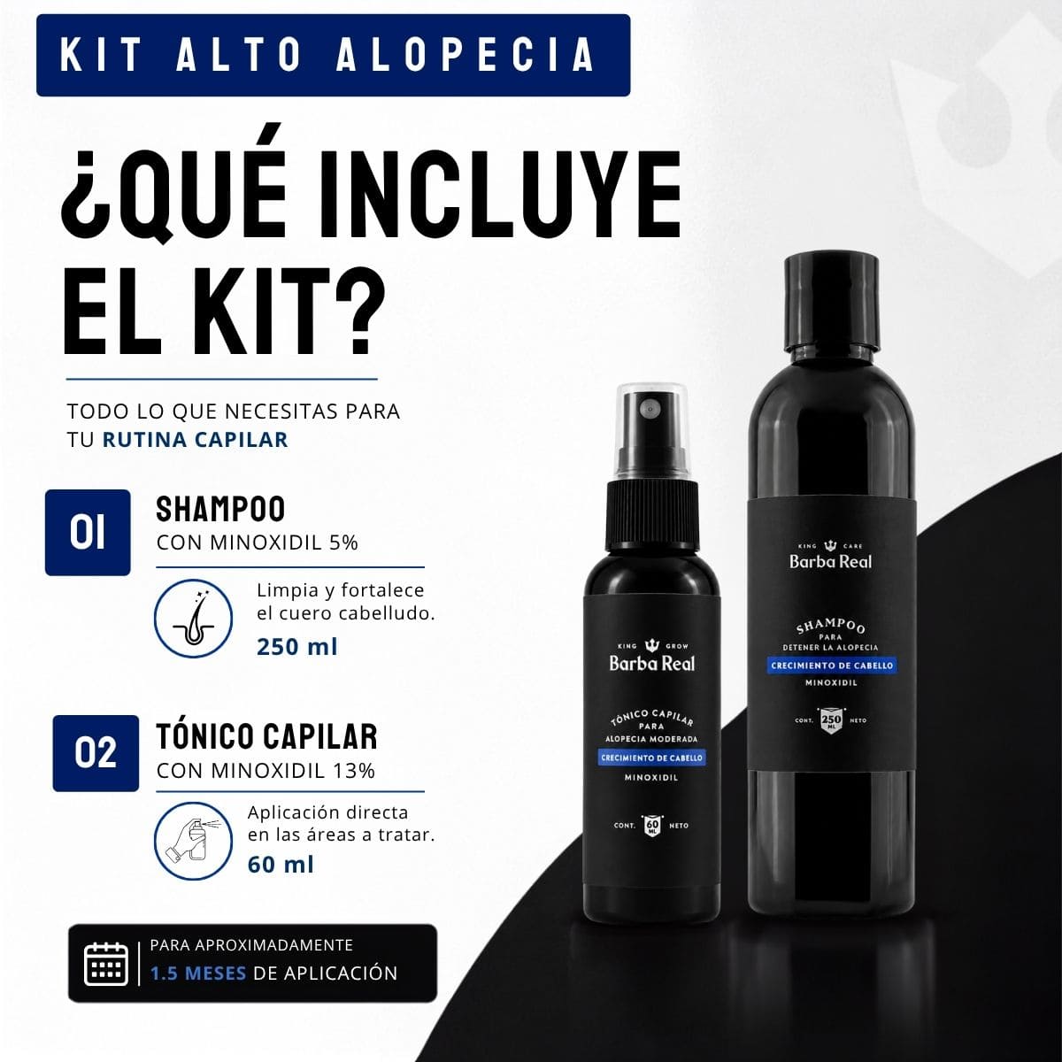 Kit alto alopecia | Detiene la caída y Recupera el cabello. - BarbaReal