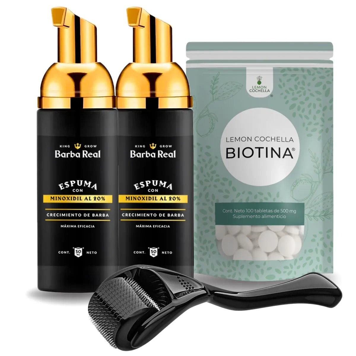 Kit Barba Real - Minoxidil al 20% +Biotina y Derma - BarbaReal