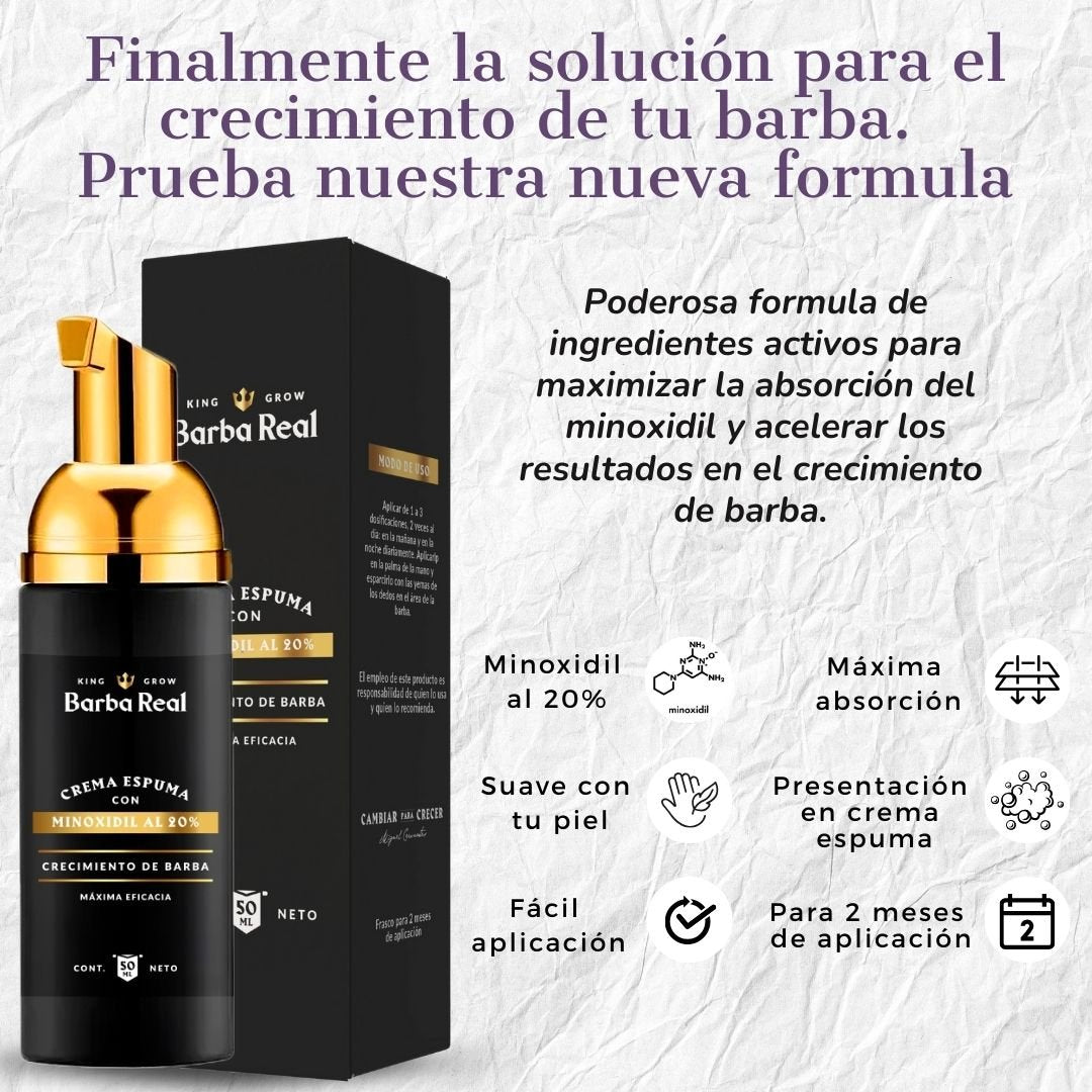 Kit Barba Real - Minoxidil al 20% +Biotina y Derma - BarbaReal