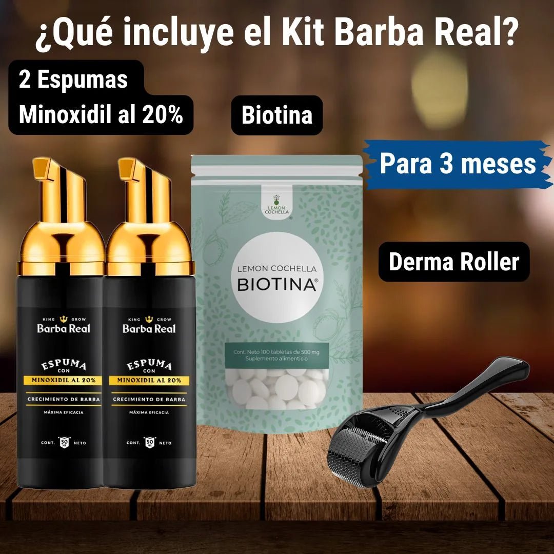 Kit Barba Real - Minoxidil al 20% +Biotina y Derma - BarbaReal