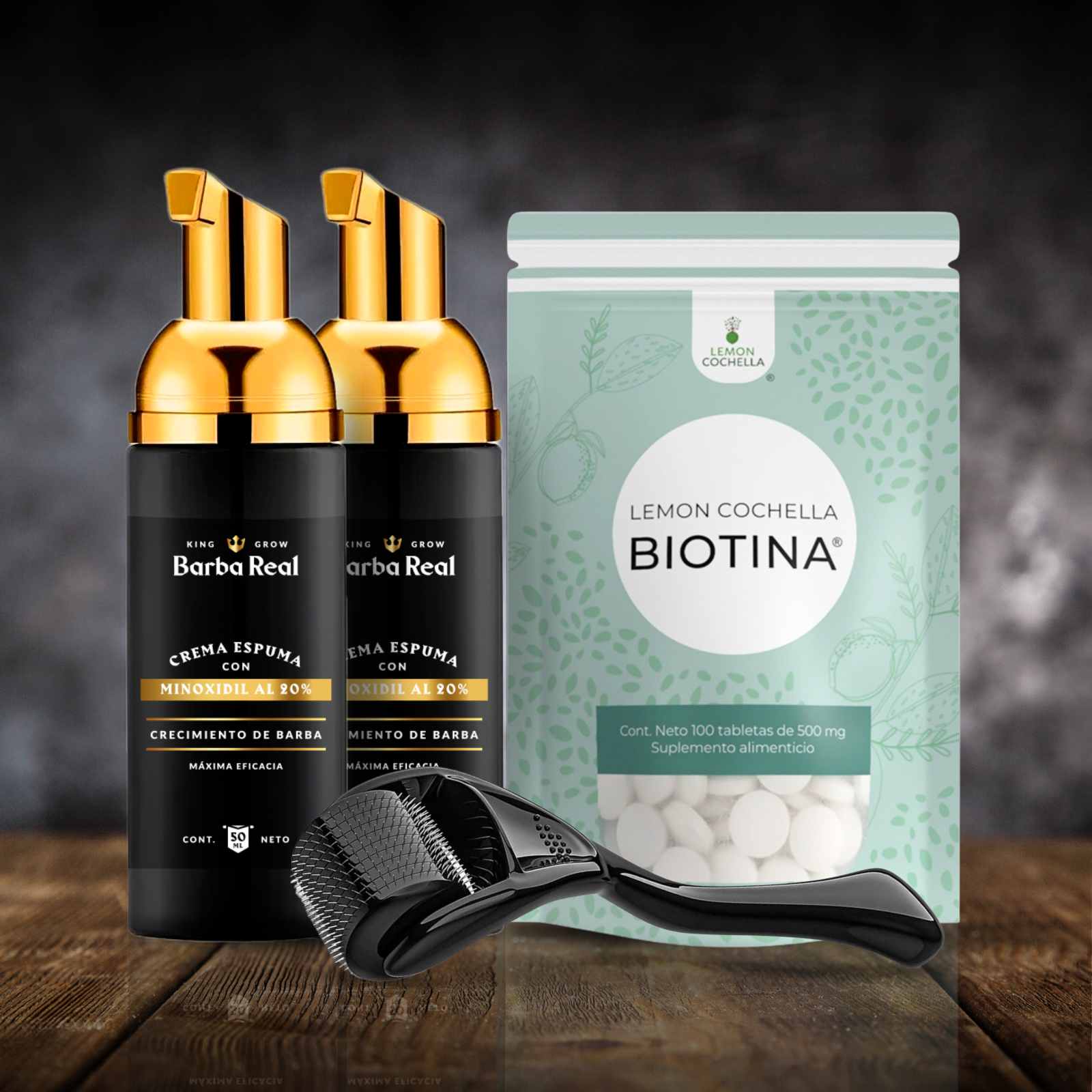 Kit Barba Real - Minoxidil al 20% +Biotina y Derma - BarbaReal