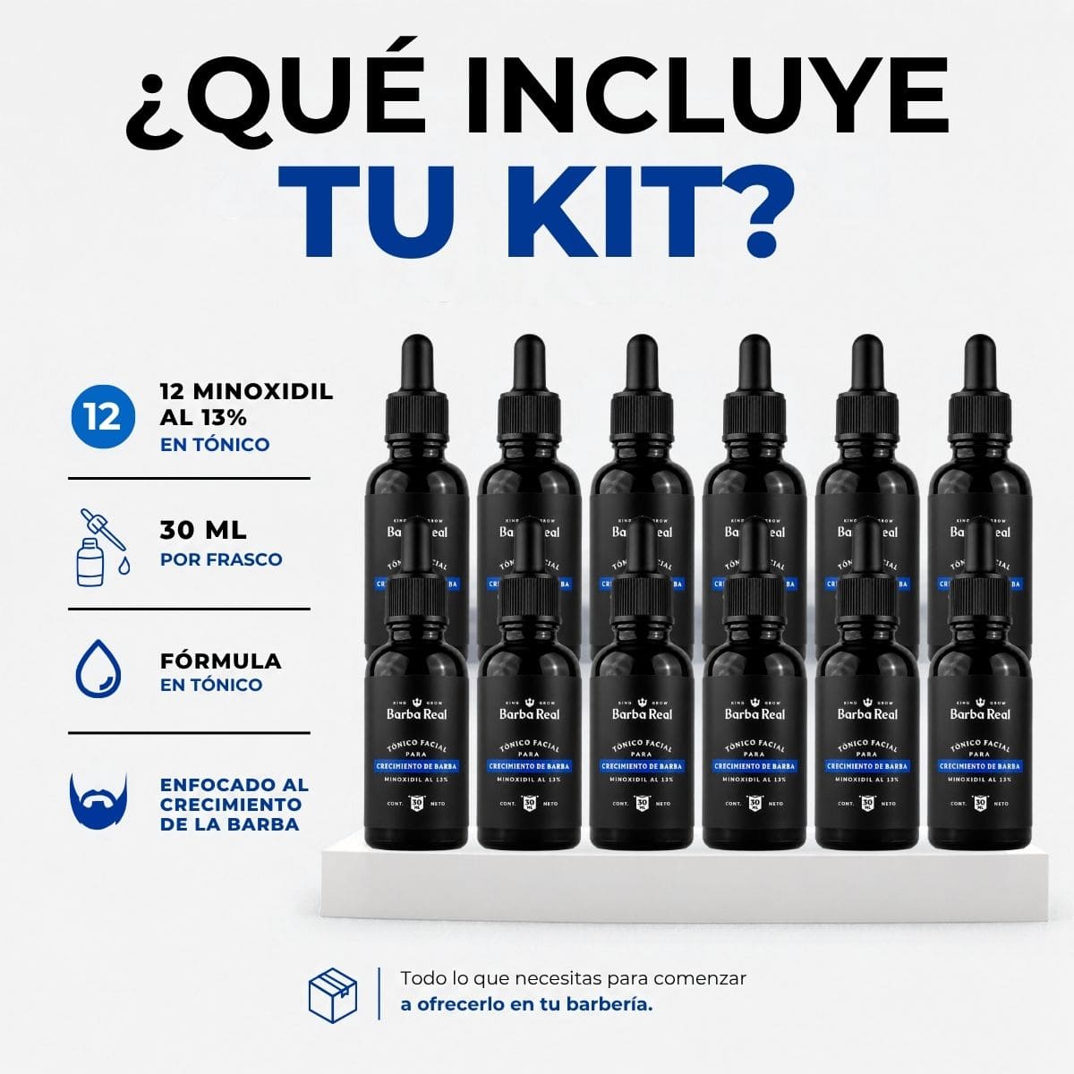 Kit barber Crecimiento | 12 Minoxidil al 13 % en tónico - BarbaReal