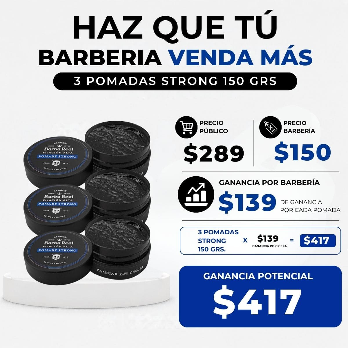 Kit Barber peinado | 12 pomadas para estilizar Cabello - BarbaReal