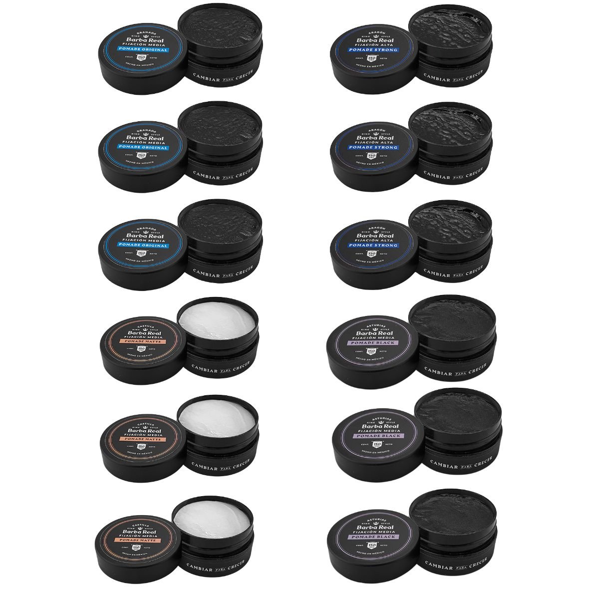 Kit Barber peinado | 12 pomadas para estilizar Cabello - BarbaReal
