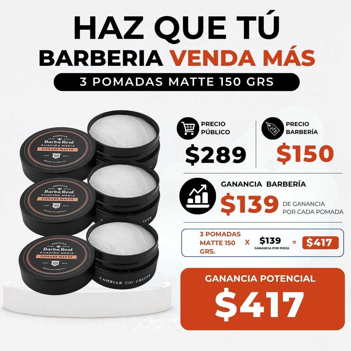 Kit Barber peinado | 12 pomadas para estilizar Cabello - BarbaReal