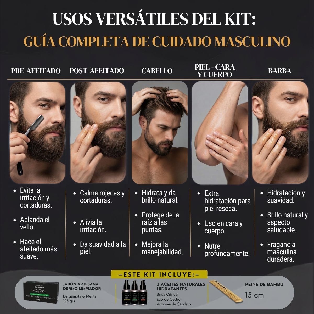 Kit cuidado completo | Barba Y cabello. - BarbaReal
