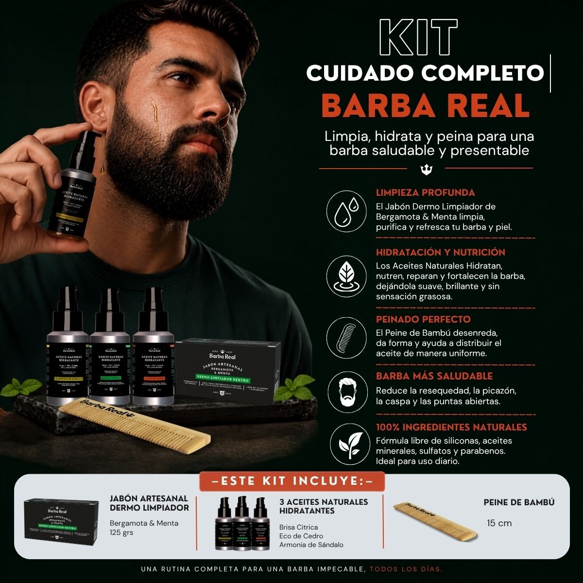 Kit cuidado completo | Barba Y cabello. - BarbaReal