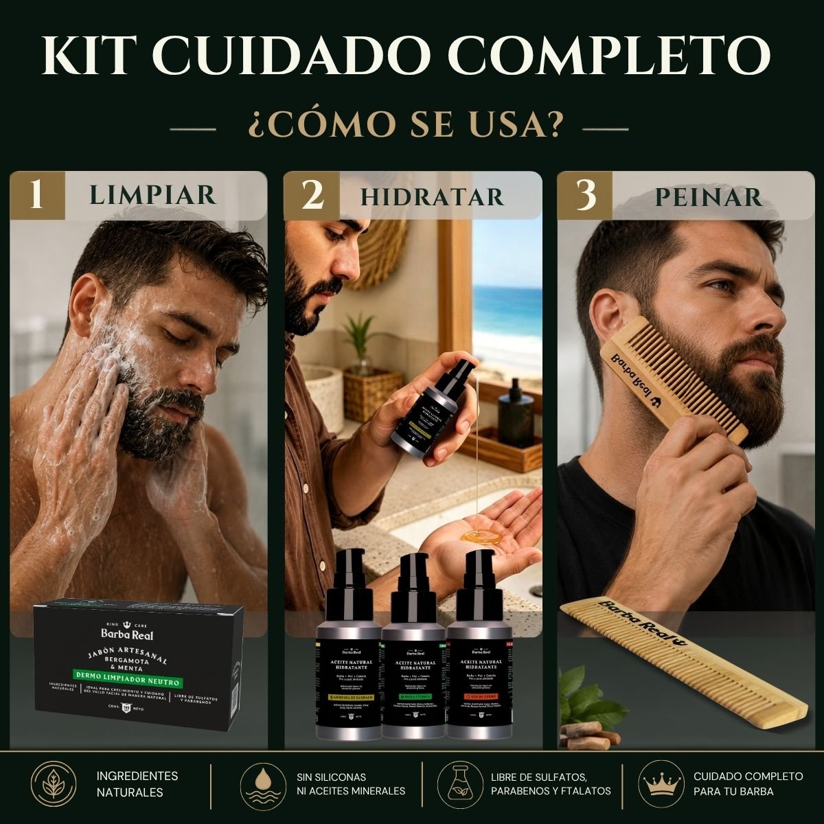 Kit cuidado completo | Barba Y cabello. - BarbaReal