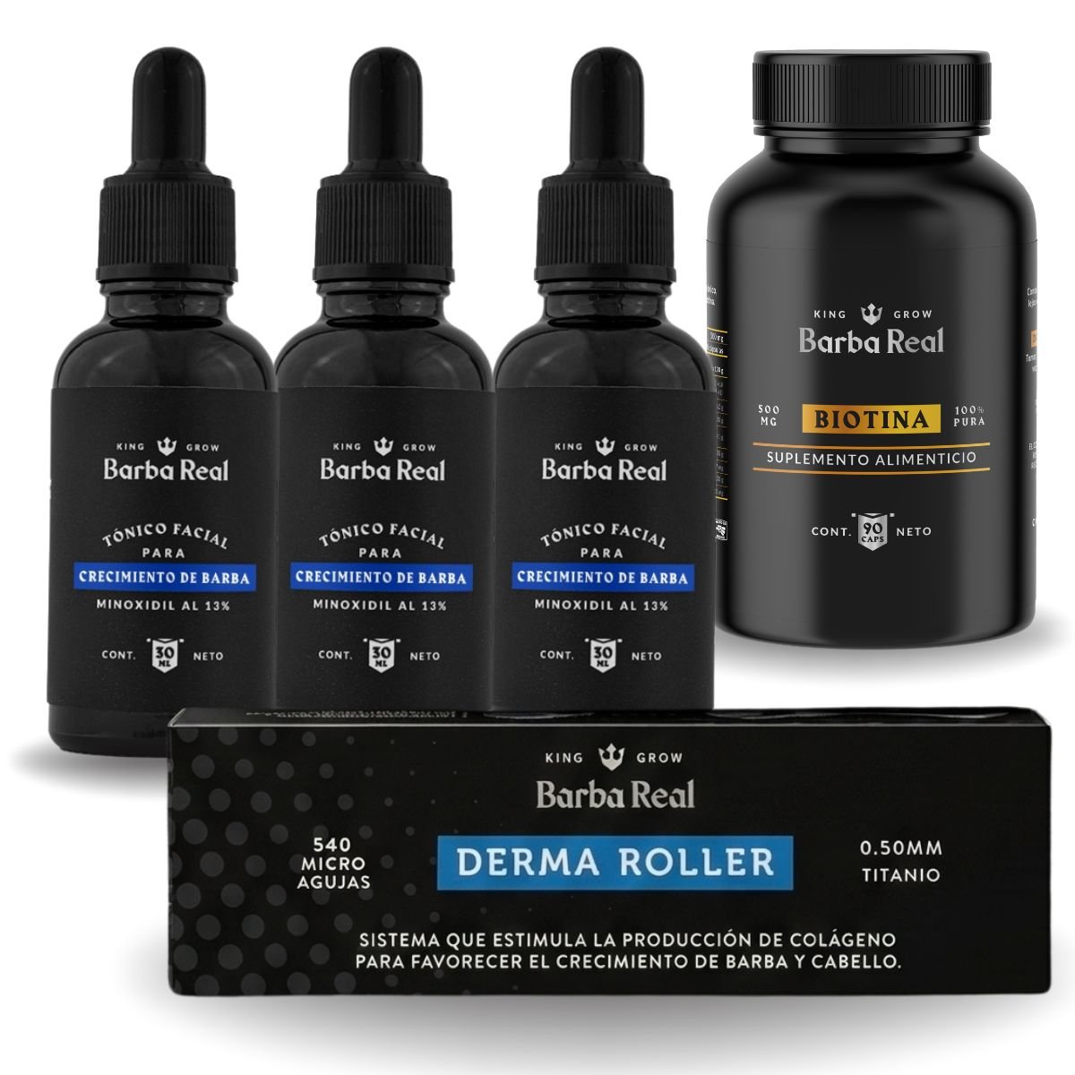 Kit Enfoque Barba con Minoxidil al 13% | Para Crecimiento de Barba; Ideal para iniciar - BarbaReal