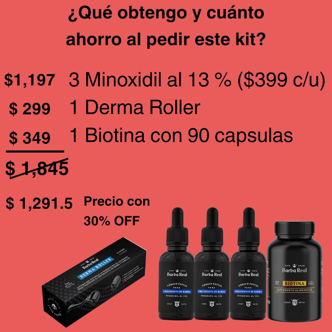 Kit Enfoque Barba | Para Crecimiento de Barba; Ideal para iniciar - BarbaReal