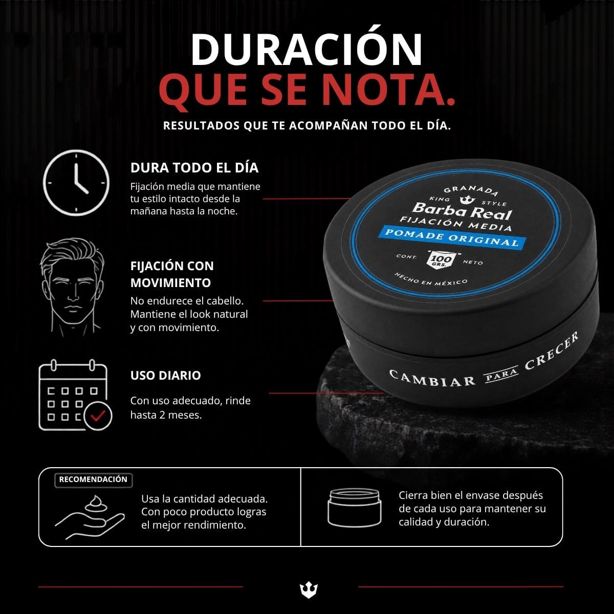 Kit Estilo | 4 Pomadas para estlizar Cabello 150 grs - BarbaReal