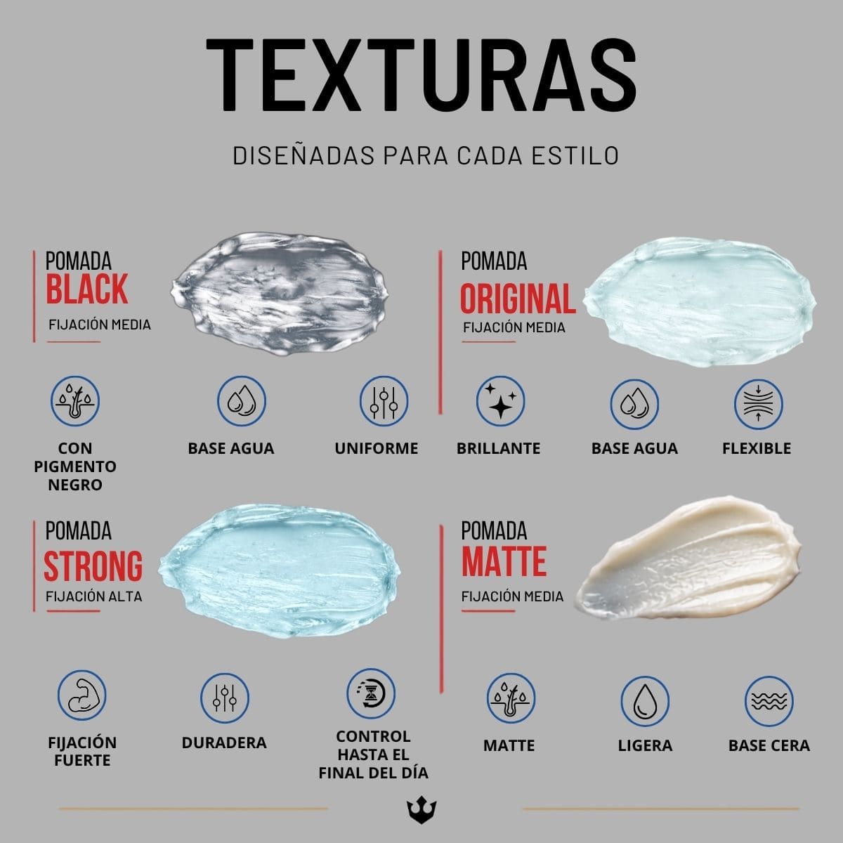 Kit Estilo | 4 Pomadas para estlizar Cabello 150 grs - BarbaReal