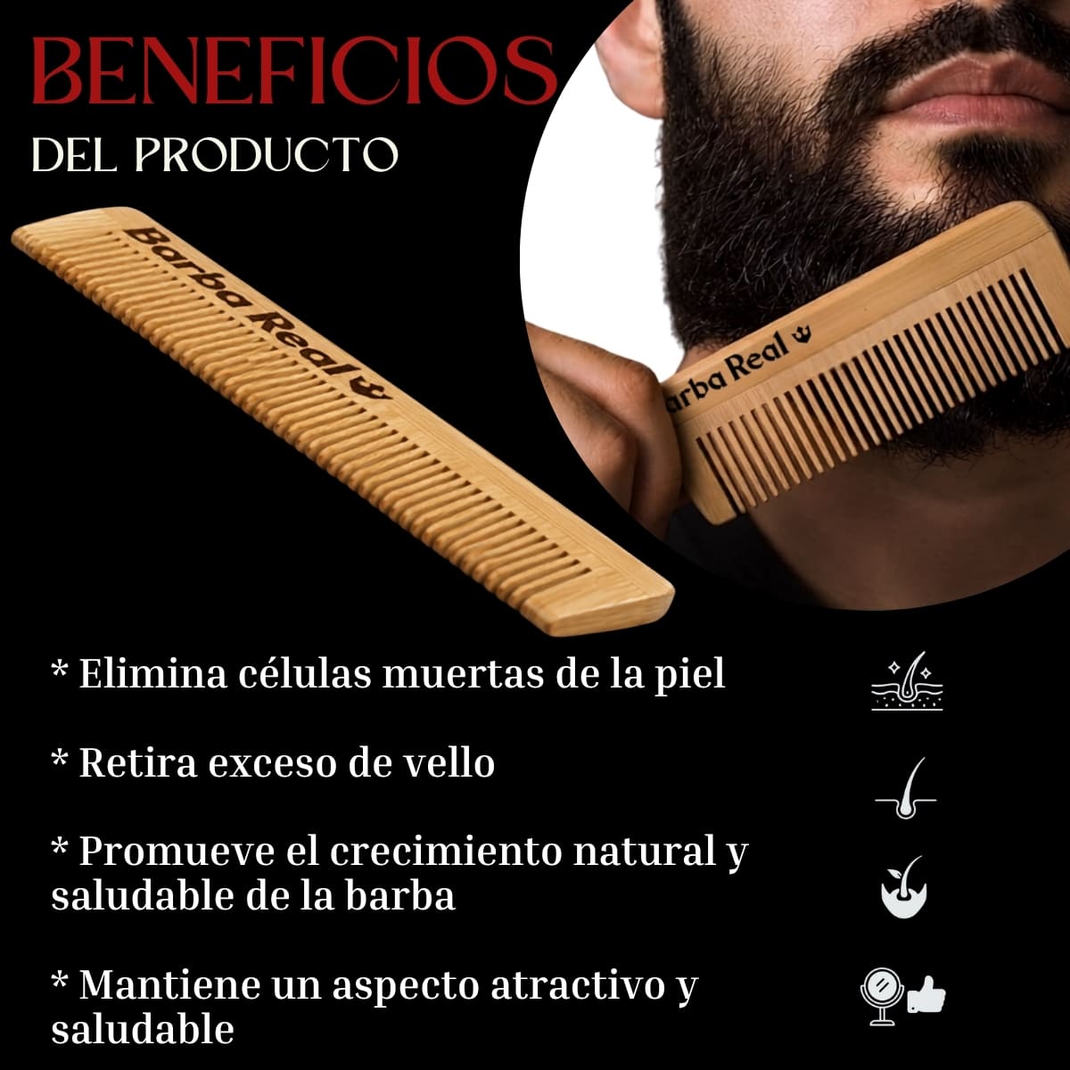 Peine de Bambú | Barba y Cabello - BarbaReal