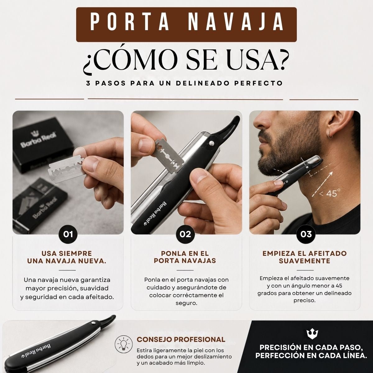 Porta Navaja para afeitar | Incluye Navajas - BarbaReal