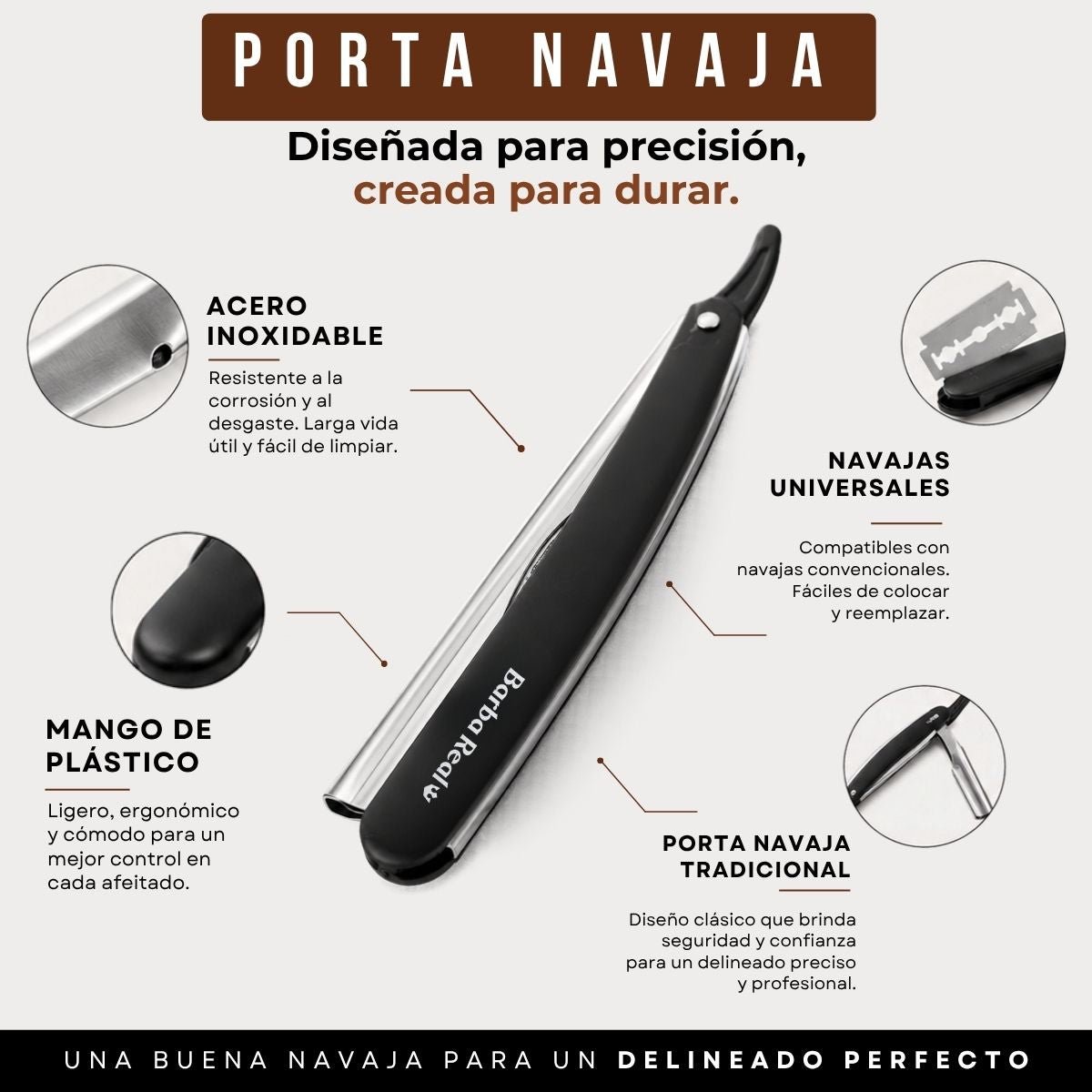 Porta Navaja para afeitar | Incluye Navajas - BarbaReal
