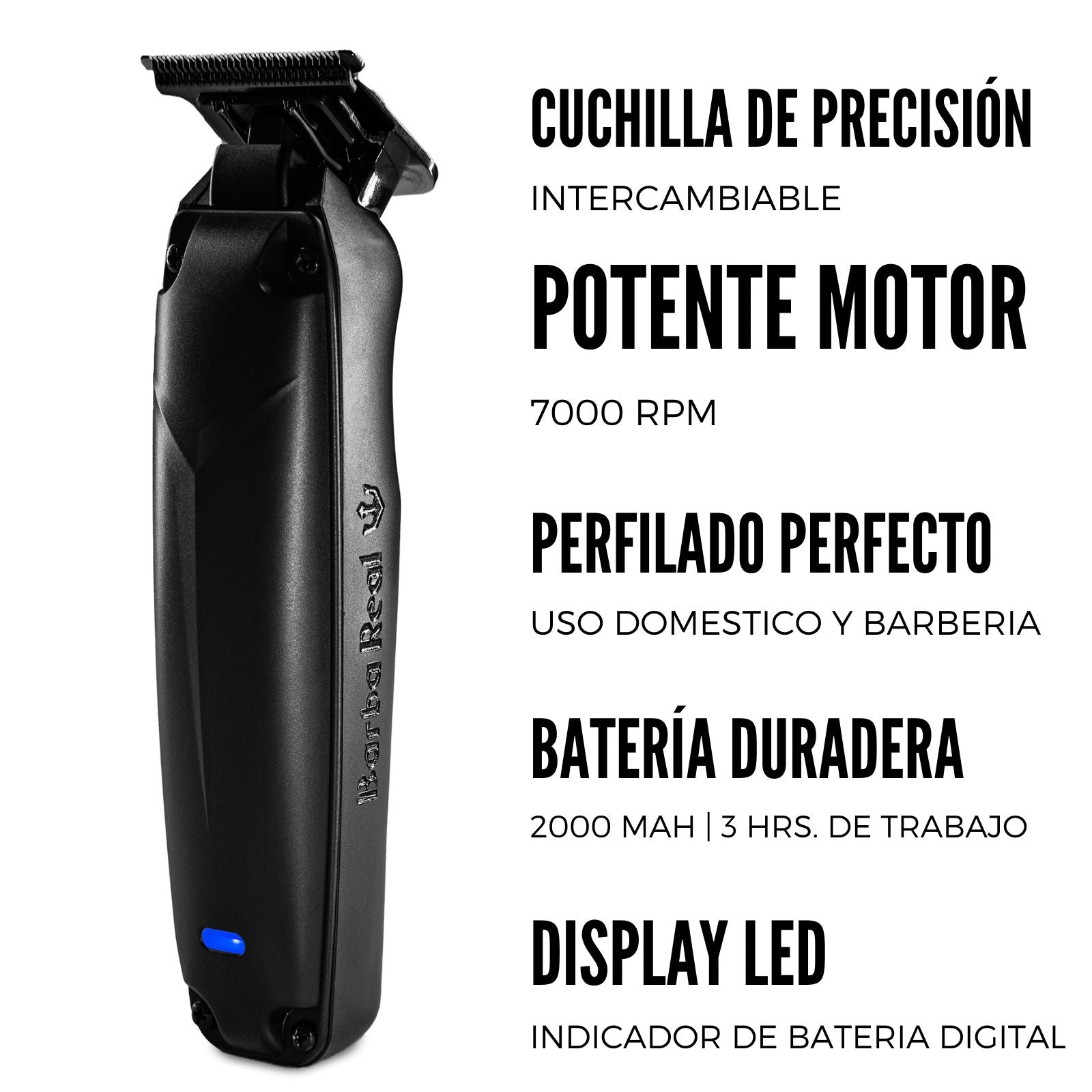 Trimmer Barba Real | Perfiladora, Recortadora De Barba y Cabello Recargable - BarbaReal